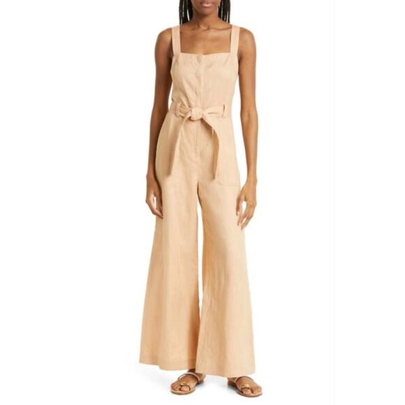 A.L.C. Winslow Linen Belted Wide Leg Jumpsuit - Size 4 (new) $495.00 retail